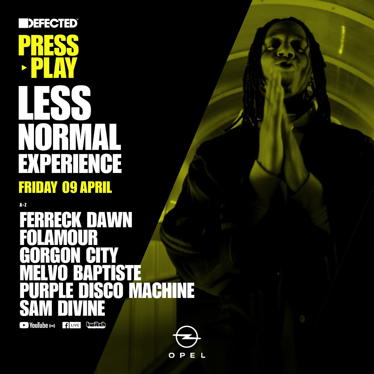 Opel and Defected partner for Press Play: Less Normal Experience live