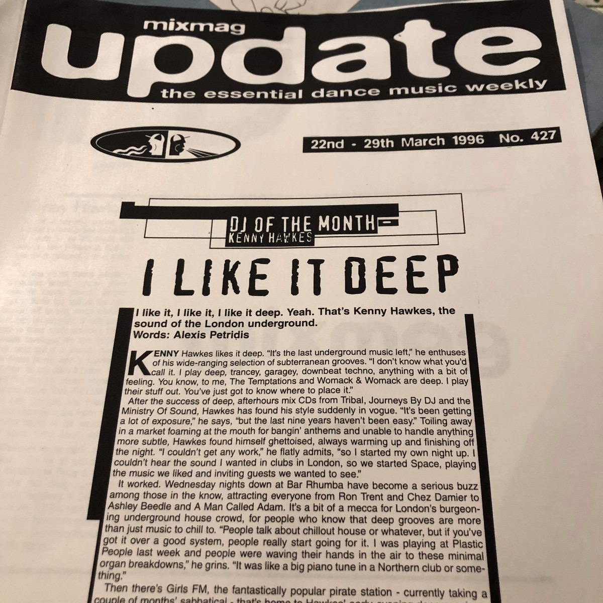 Kenny Hawkes Mixmag update