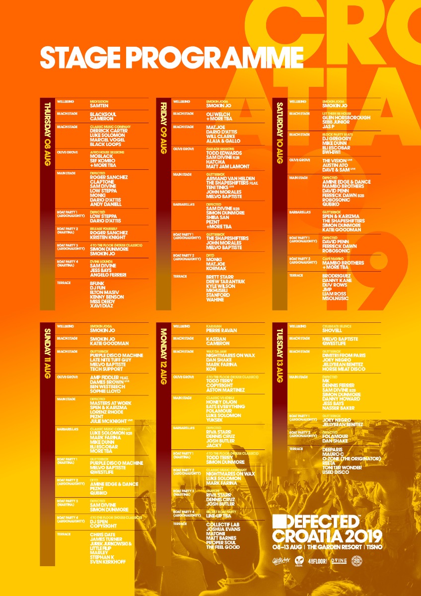 Defected Croatia 2019 programme